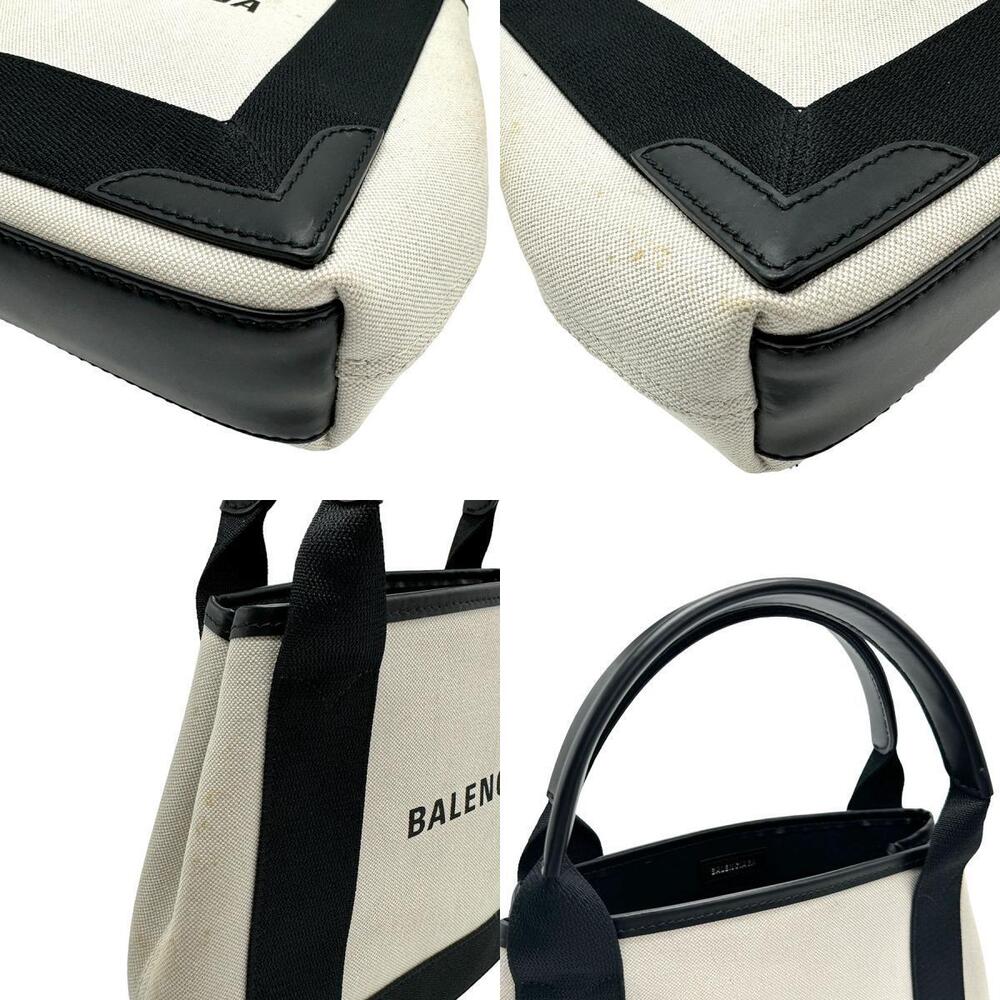 Balenciaga Handbag XS Black Blue White Navy Ivory Canvas Cabas - Picture 3 of 4